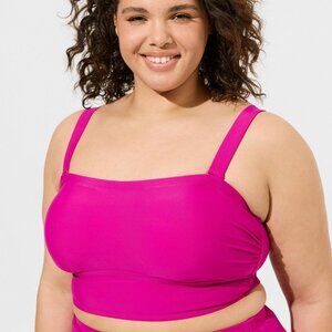 NWOT Torrid Wireless Bandeau Bikini Top 1X, convertible, bright fuchsia